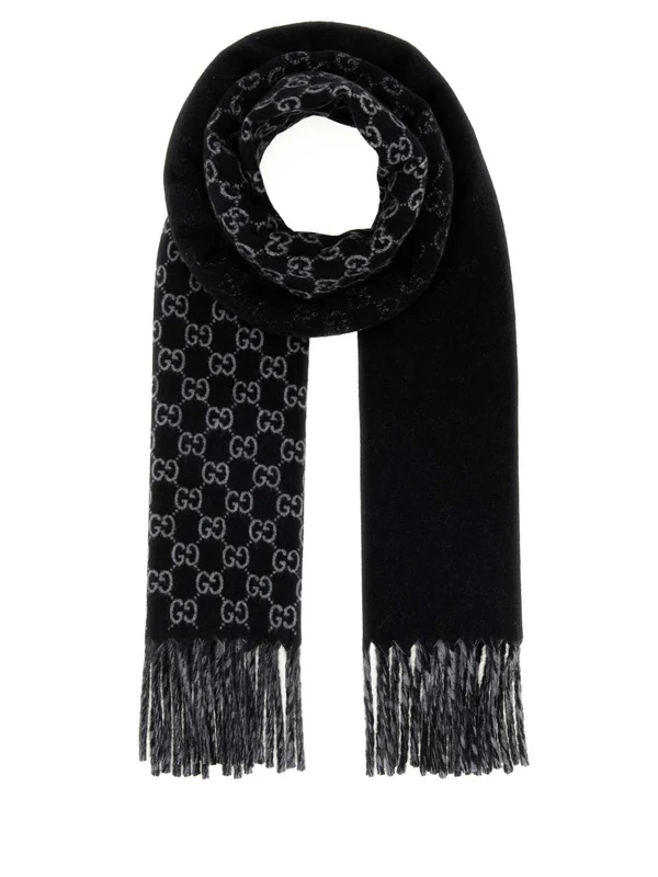 Gucci Black Wool Mufflers