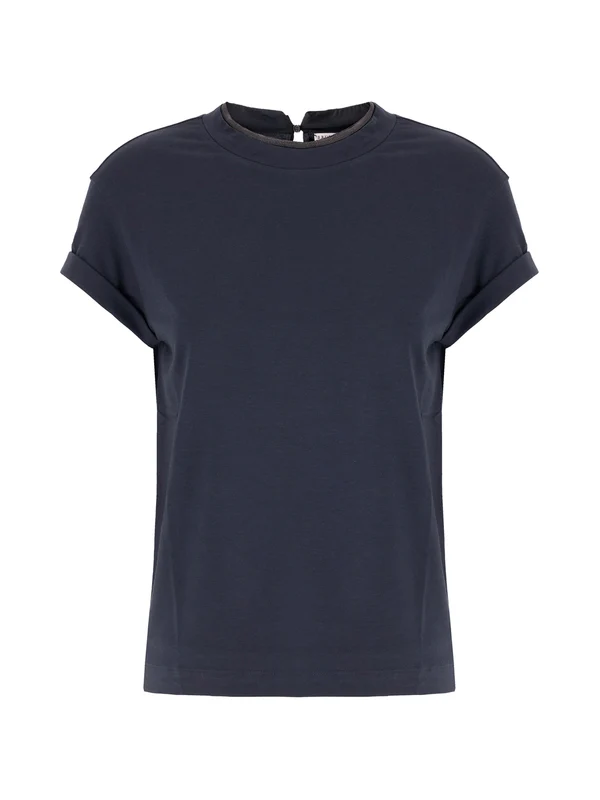 Brunello Cucinelli Navy Half Sleeve