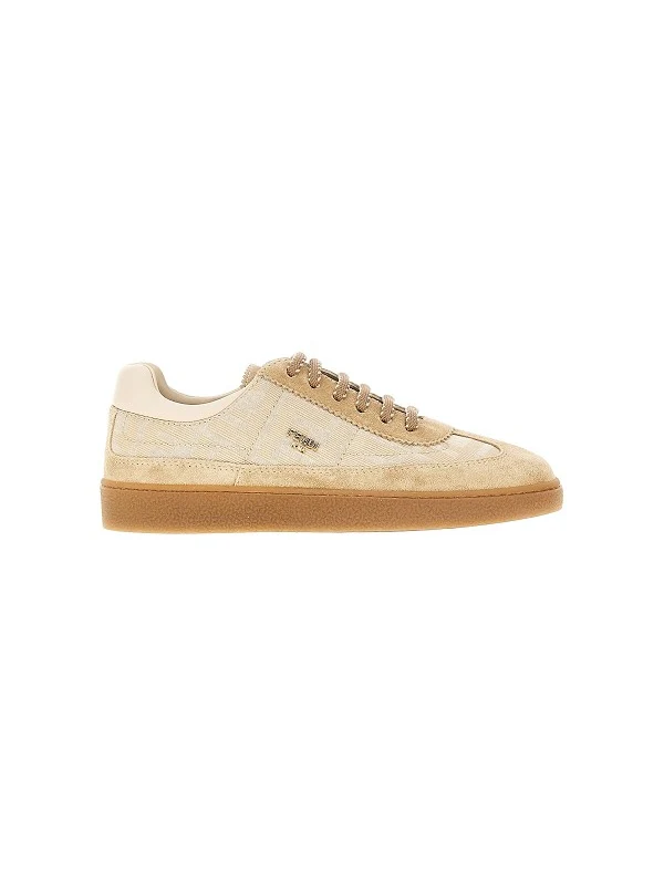 Fendi Beige Low Top Sneakers