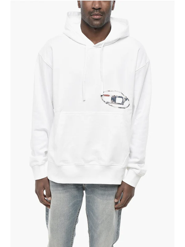 Diesel White Hoodies