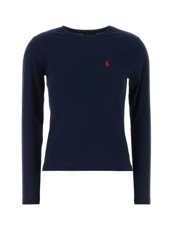 Logo Embroidered Long Sleeve Top