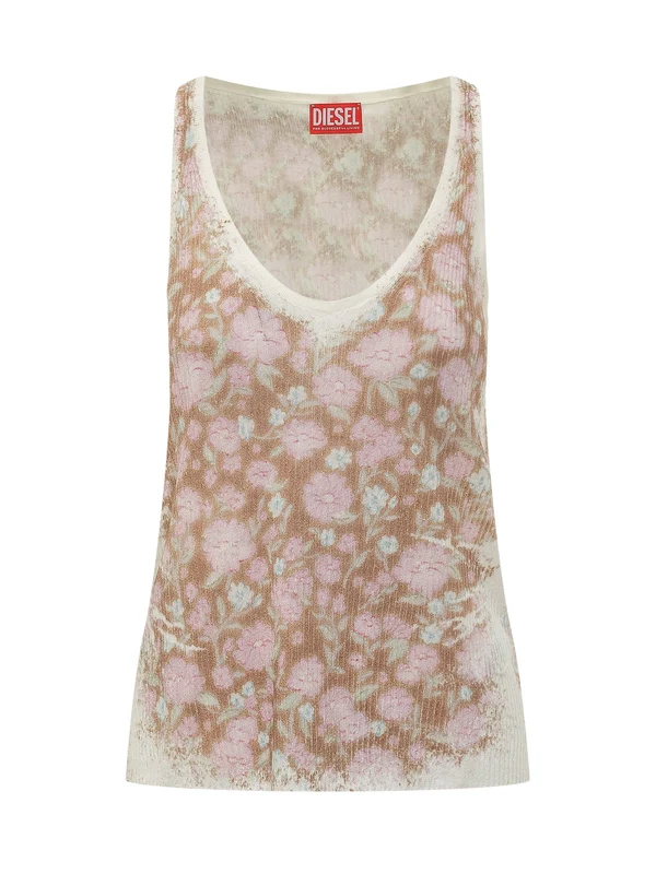Flower Pattern Sleeveless Top