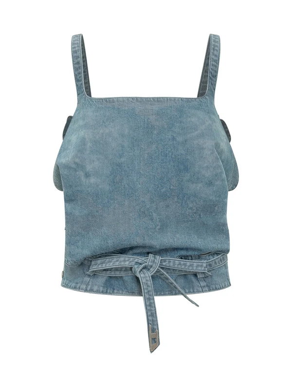Backless Denim Sleeveless Top