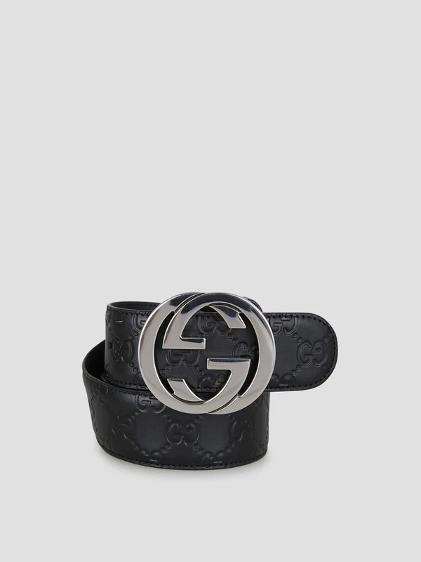 Gucci Black Leather Belts