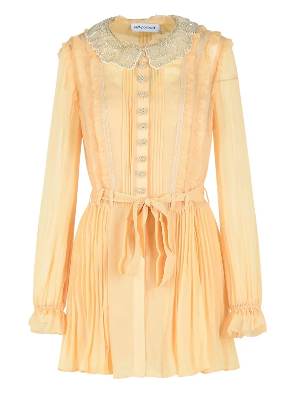 Self-Portrait Beige Mini Dress