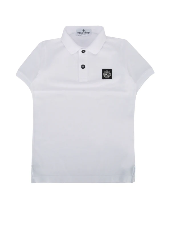 Stone Island Kids White Polo Shirts