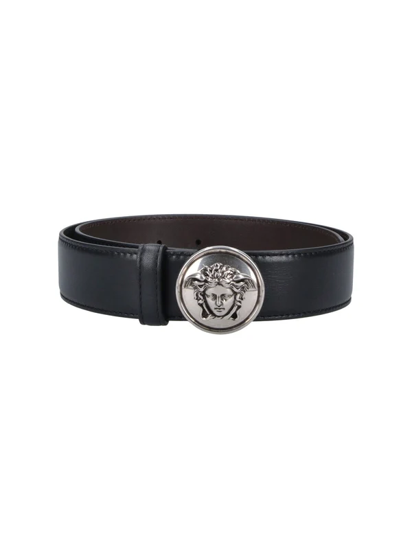 Versace Black Leather Belts