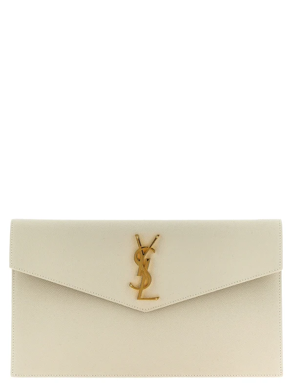 Saint Laurent Ivory Clutch Bags