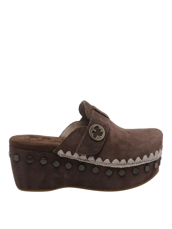 Mou Brown Wedge Sandals
