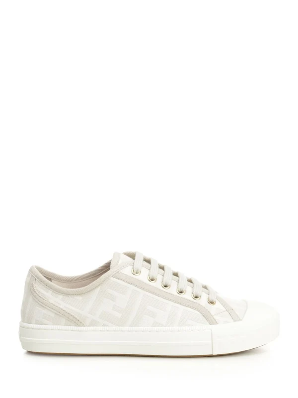 Fendi Beige Low Top Sneakers