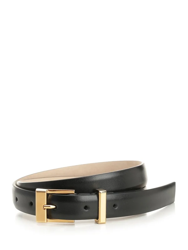 Khaite Black Leather Belts