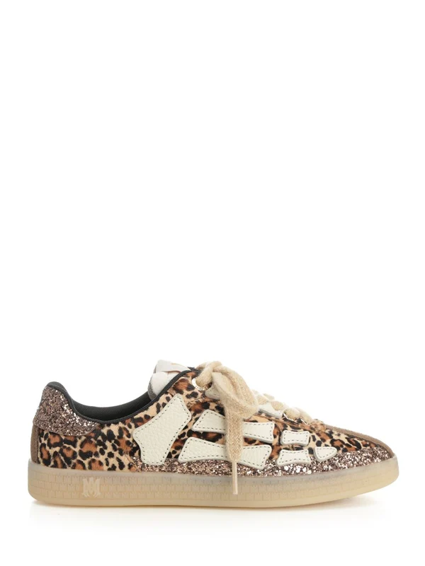 Amiri Brown Leopard Low Top Sneakers