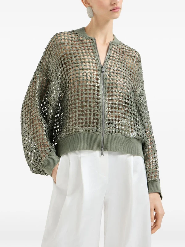 Brunello Cucinelli Green Cardigans - Image 6