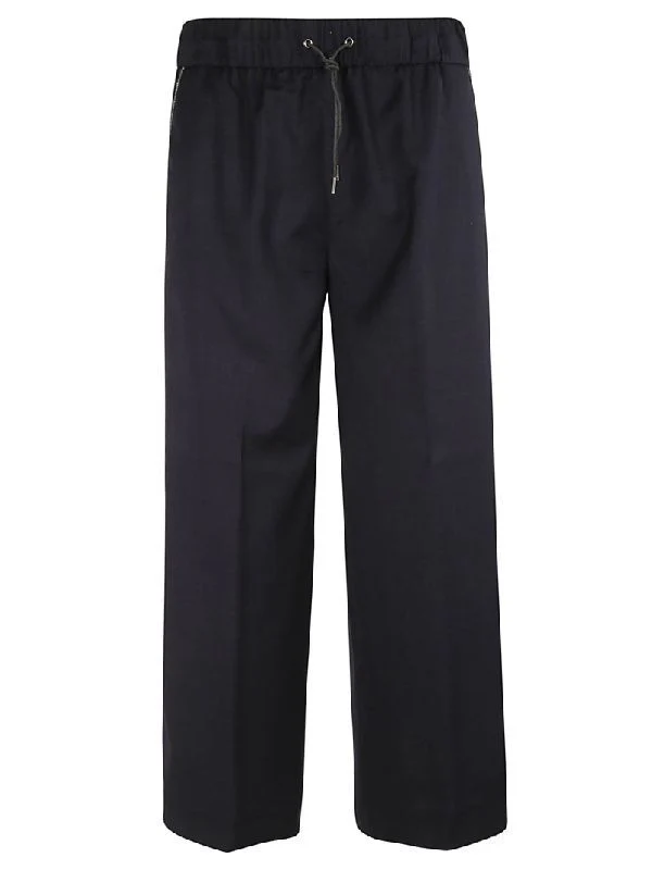 Black Wool Drawstring Pants
