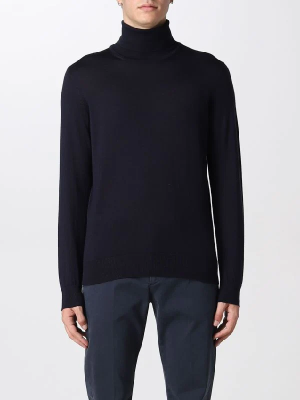 Black Cashmere Silk High-Neck Knit Top