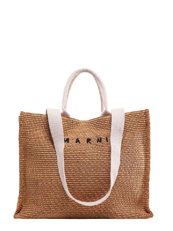 Raffia East West Tote Bag Large